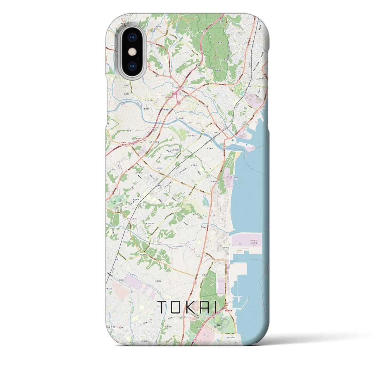 【東海（茨城県）】地図柄iPhoneケース（バックカバータイプ・ナチュラル）iPhone XS Max 用