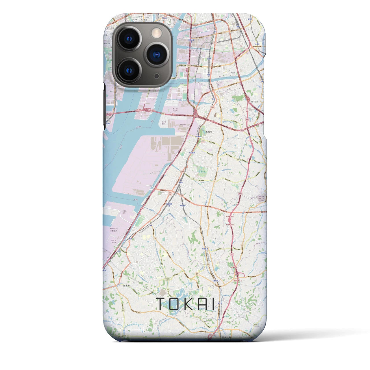 【東海】地図柄iPhoneケース（バックカバータイプ・ナチュラル）iPhone 11 Pro Max 用