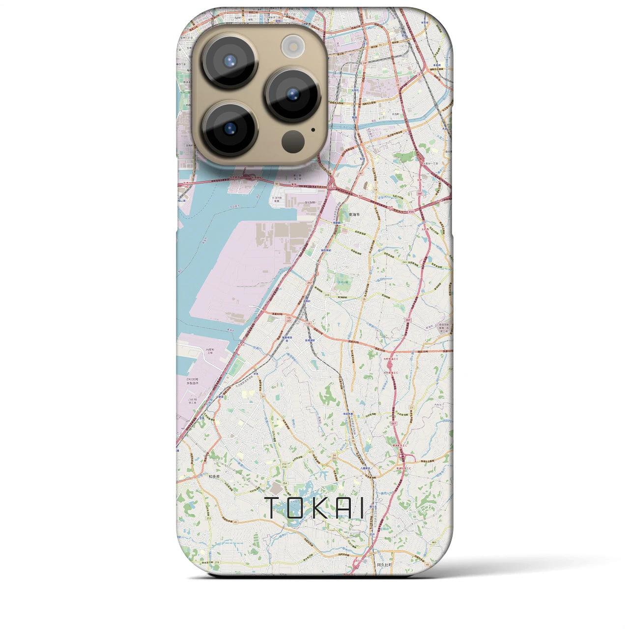 【東海】地図柄iPhoneケース（バックカバータイプ・ナチュラル）iPhone 14 Pro Max 用