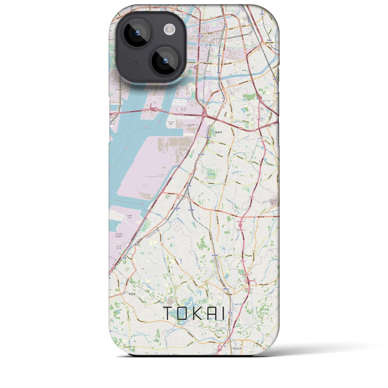 【東海】地図柄iPhoneケース（バックカバータイプ・ナチュラル）iPhone 14 Plus 用