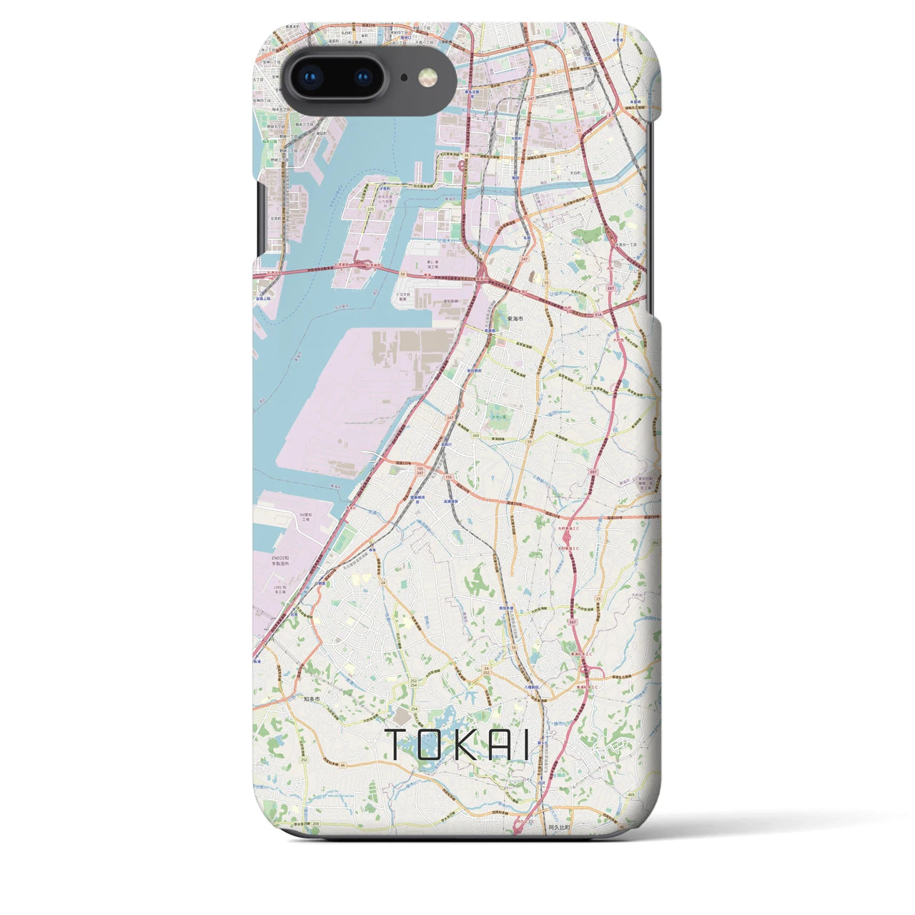 【東海】地図柄iPhoneケース（バックカバータイプ・ナチュラル）iPhone 8Plus /7Plus / 6sPlus / 6Plus 用