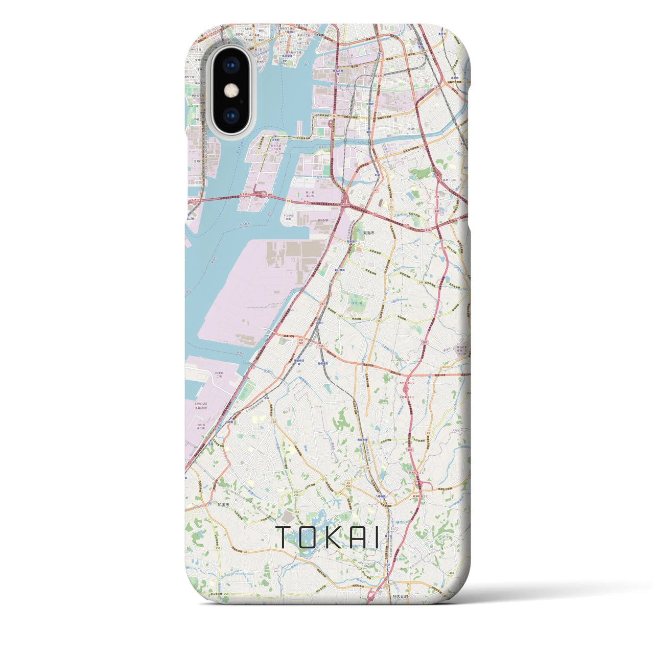 【東海】地図柄iPhoneケース（バックカバータイプ・ナチュラル）iPhone XS Max 用