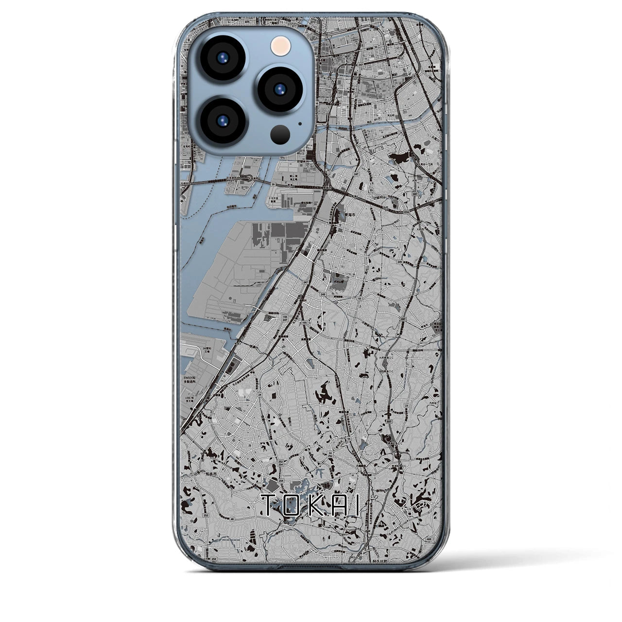 【東海】地図柄iPhoneケース（クリアタイプ・モノトーン）iPhone 13 Pro Max 用