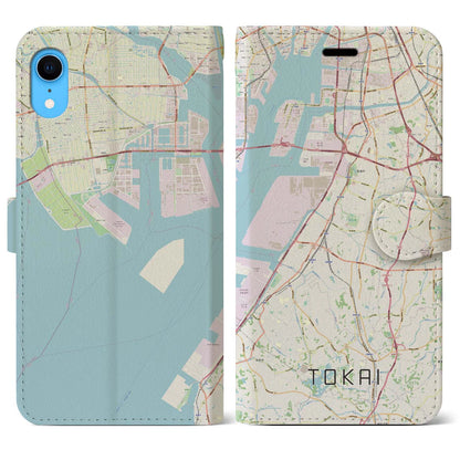 【東海（愛知県）】地図柄iPhoneケース（手帳タイプ）ナチュラル・iPhone XR 用