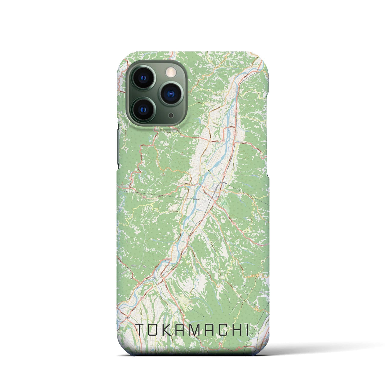 【十日町】地図柄iPhoneケース（バックカバータイプ・ナチュラル）iPhone 11 Pro 用
