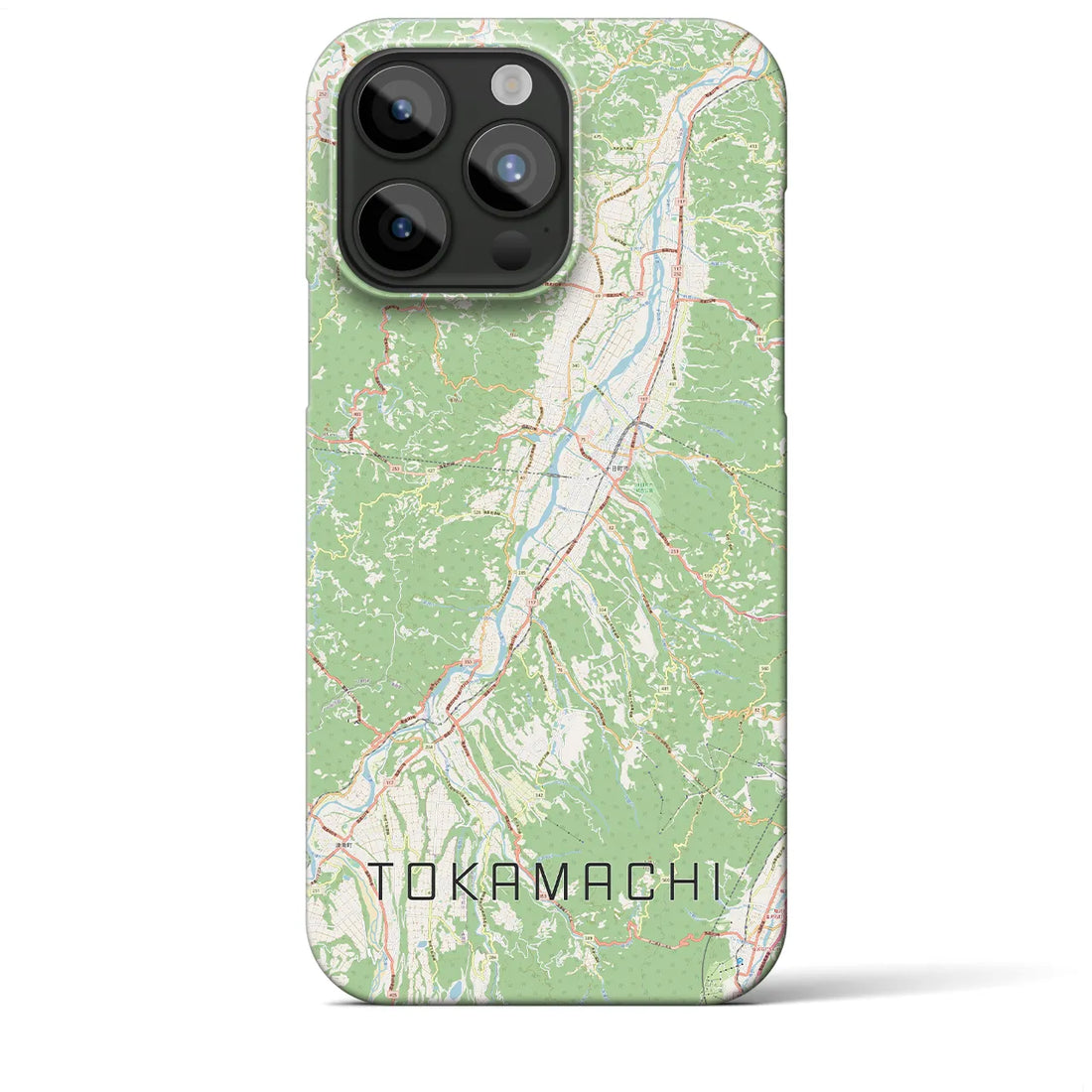 【十日町】地図柄iPhoneケース（バックカバータイプ・ナチュラル）iPhone 15 Pro Max 用