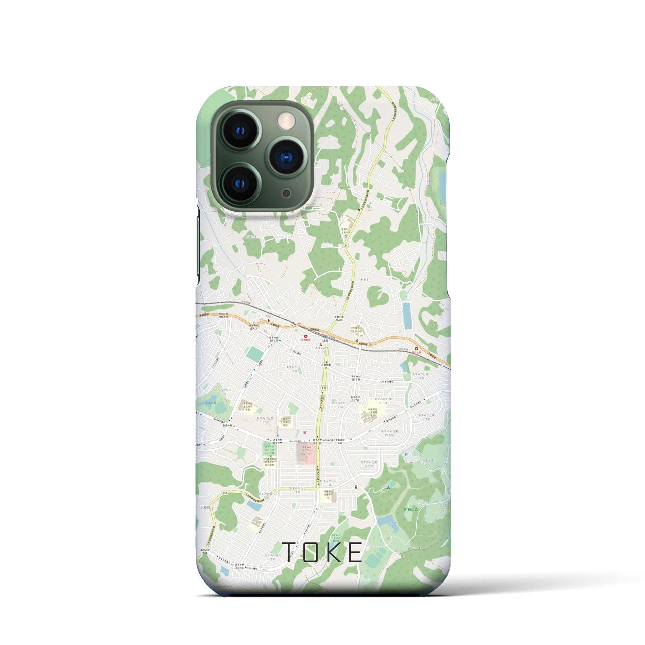 【土気】地図柄iPhoneケース（バックカバータイプ・ナチュラル）iPhone 11 Pro 用