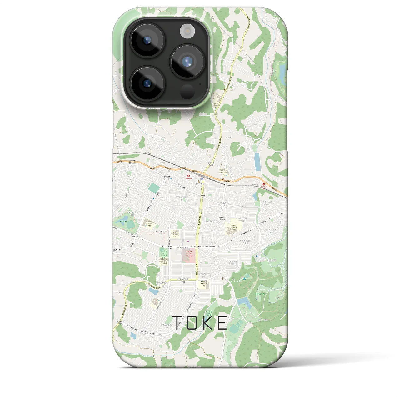 【土気】地図柄iPhoneケース（バックカバータイプ・ナチュラル）iPhone 15 Pro Max 用