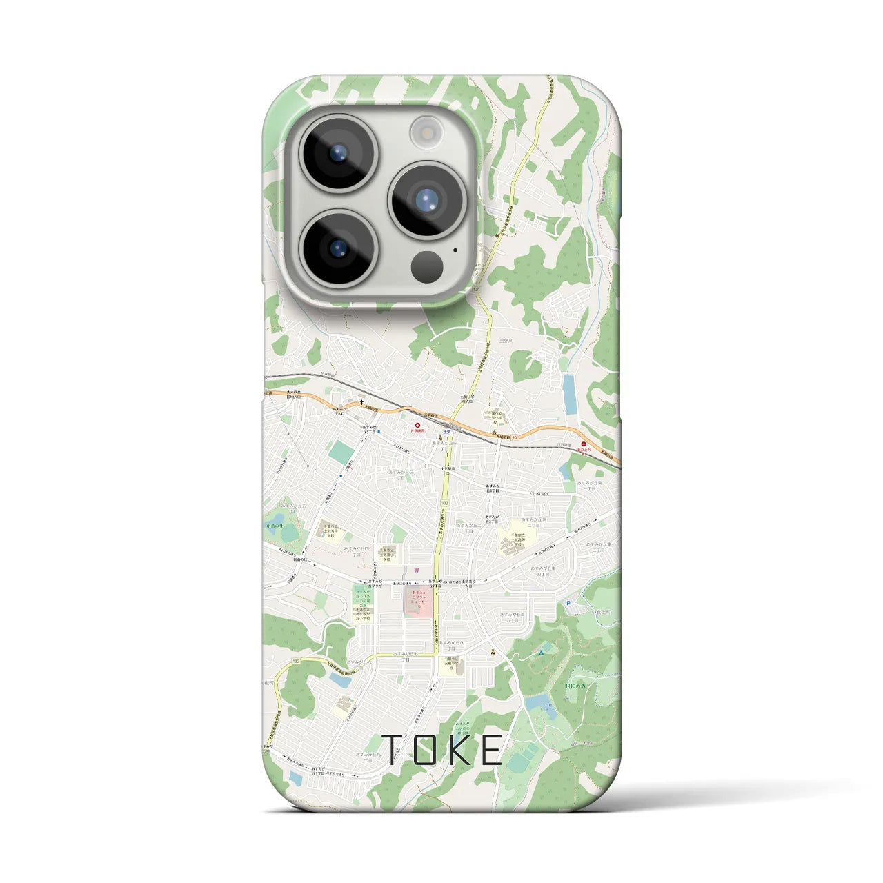 【土気】地図柄iPhoneケース（バックカバータイプ・ナチュラル）iPhone 15 Pro 用