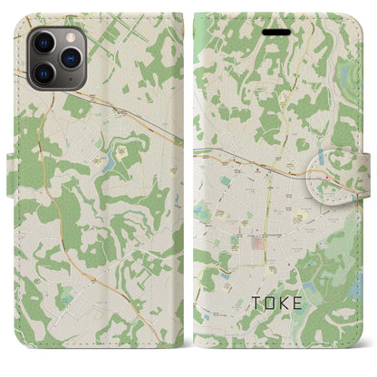 【土気（千葉県）】地図柄iPhoneケース（手帳タイプ）ナチュラル・iPhone 11 Pro Max 用