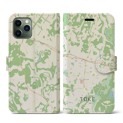【土気（千葉県）】地図柄iPhoneケース（手帳タイプ）ナチュラル・iPhone 11 Pro 用