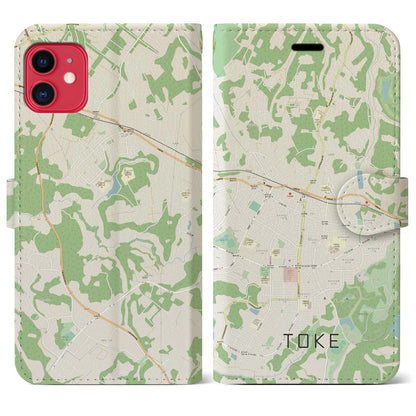 【土気（千葉県）】地図柄iPhoneケース（手帳タイプ）ナチュラル・iPhone 11 用