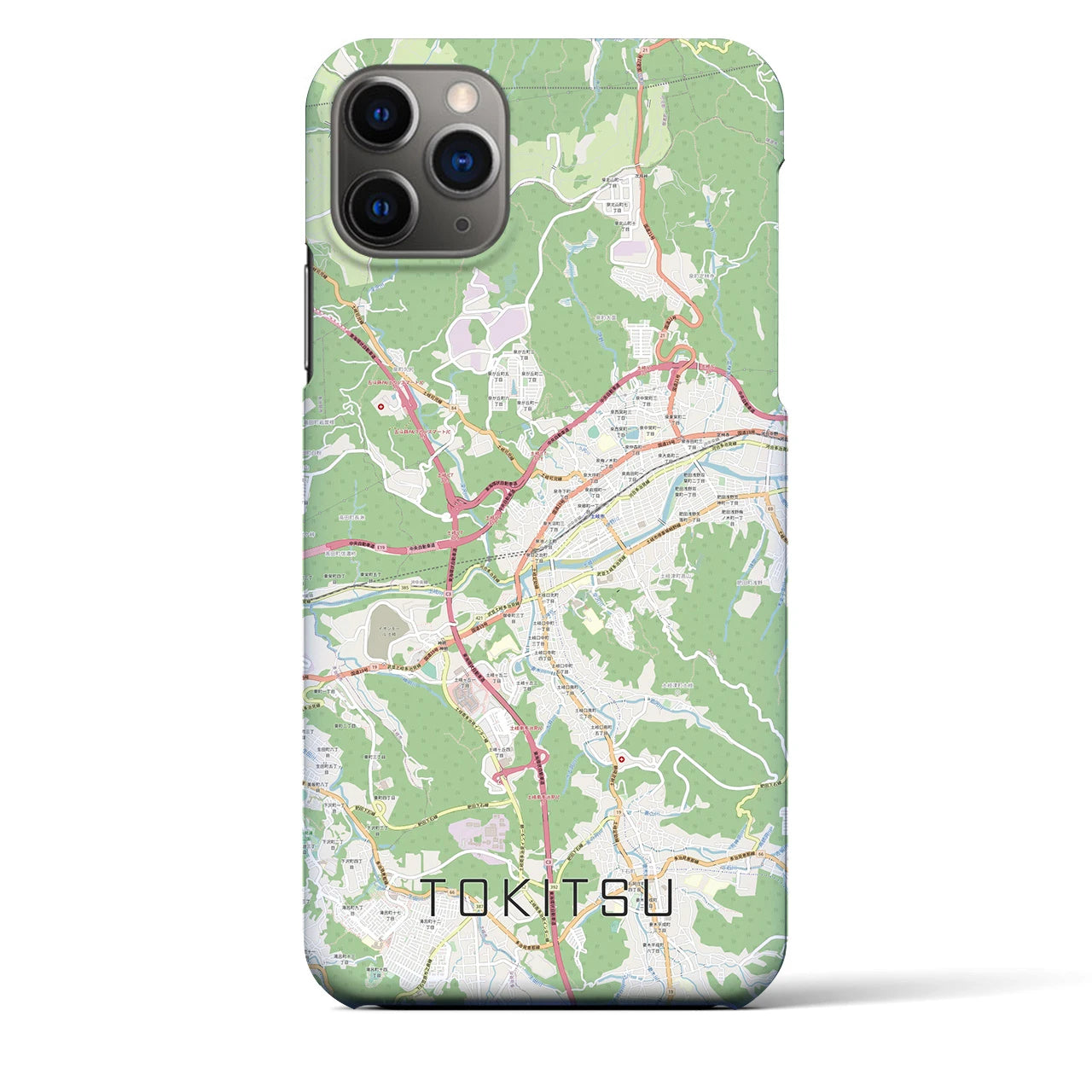 【土岐津】地図柄iPhoneケース（バックカバータイプ・ナチュラル）iPhone 11 Pro Max 用