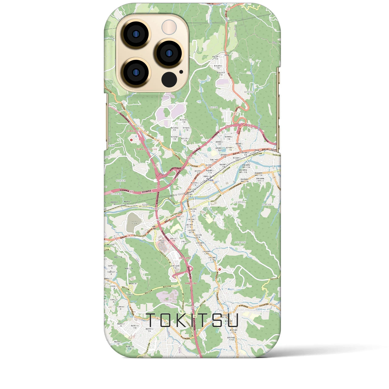 【土岐津】地図柄iPhoneケース（バックカバータイプ・ナチュラル）iPhone 12 Pro Max 用