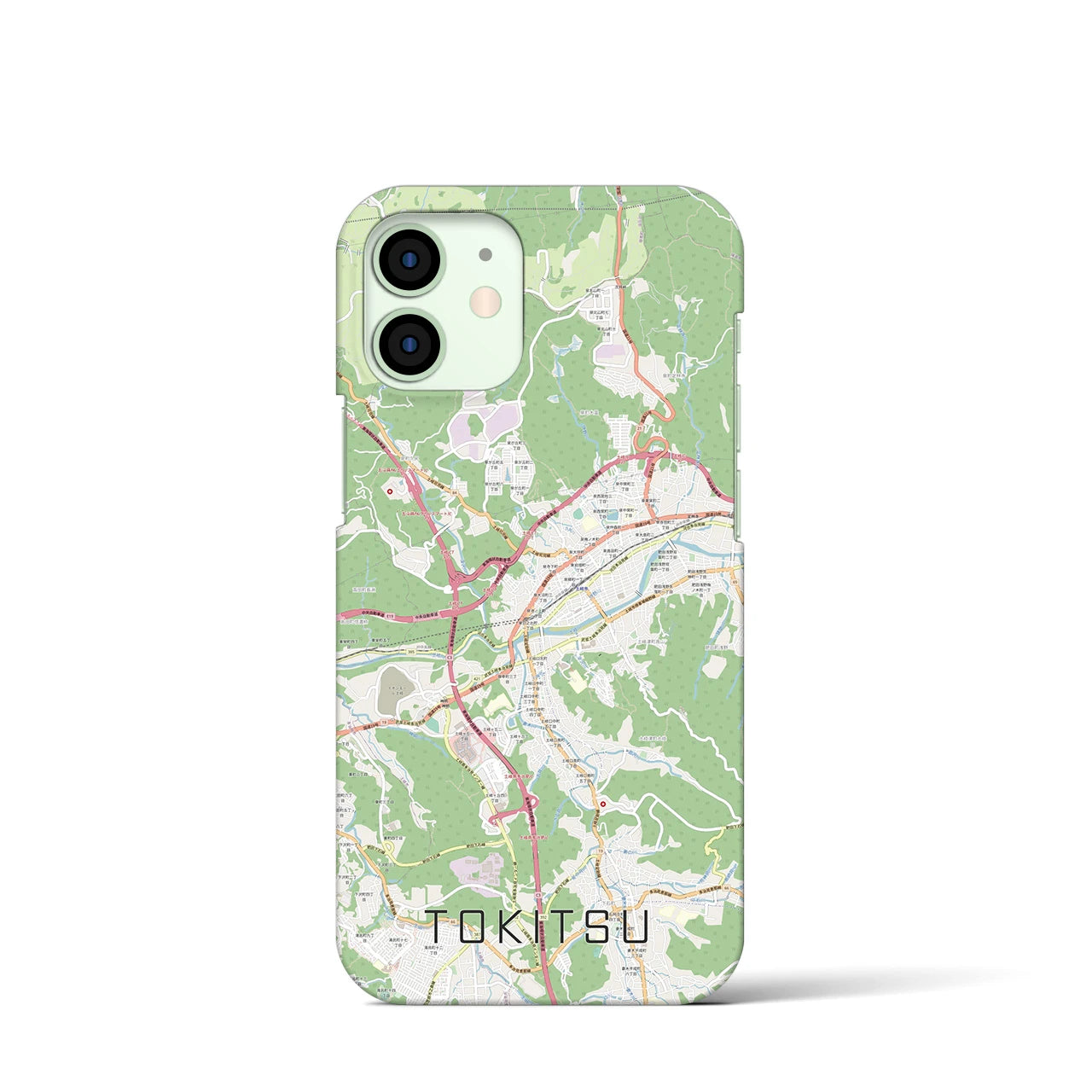 【土岐津】地図柄iPhoneケース（バックカバータイプ・ナチュラル）iPhone 12 mini 用