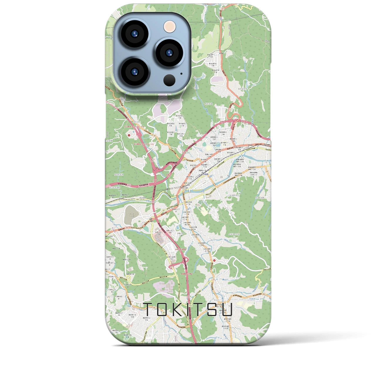 【土岐津】地図柄iPhoneケース（バックカバータイプ・ナチュラル）iPhone 13 Pro Max 用