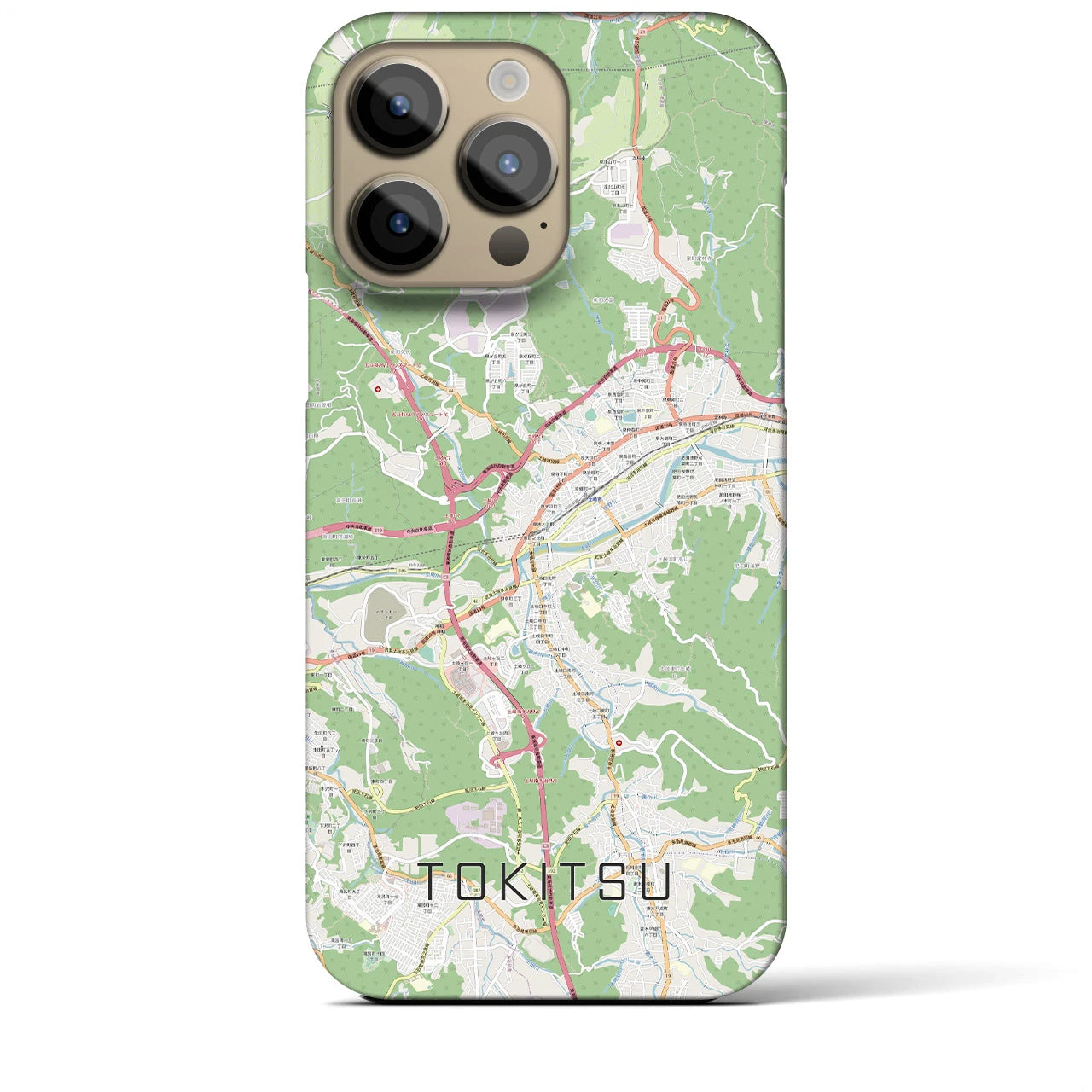 【土岐津】地図柄iPhoneケース（バックカバータイプ・ナチュラル）iPhone 14 Pro Max 用
