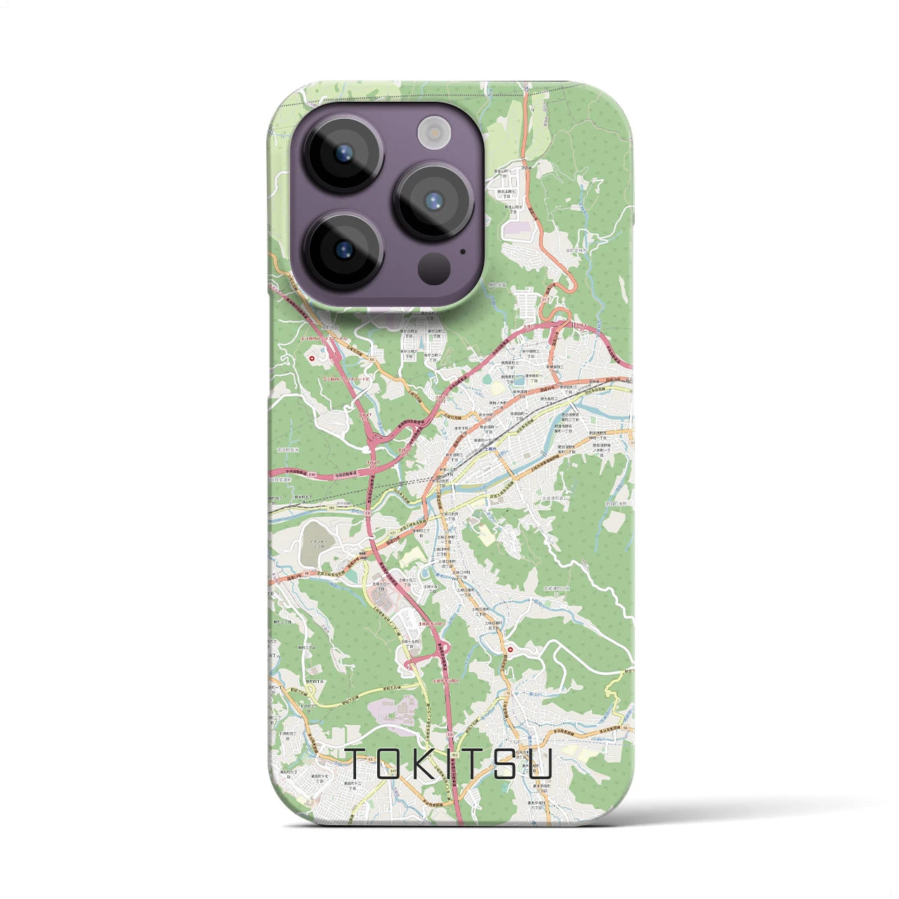 【土岐津】地図柄iPhoneケース（バックカバータイプ・ナチュラル）iPhone 14 Pro 用