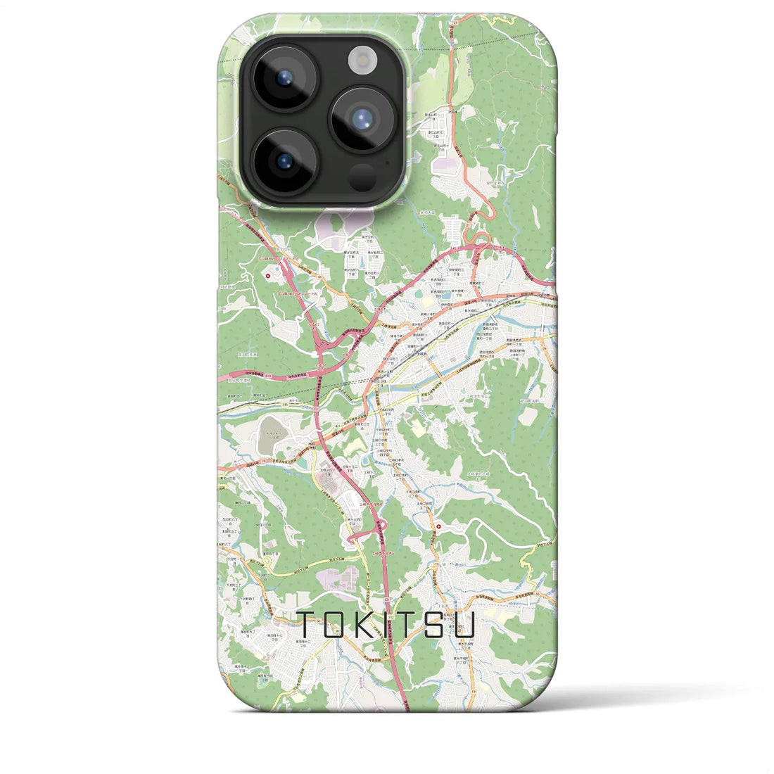 【土岐津】地図柄iPhoneケース（バックカバータイプ・ナチュラル）iPhone 15 Pro Max 用