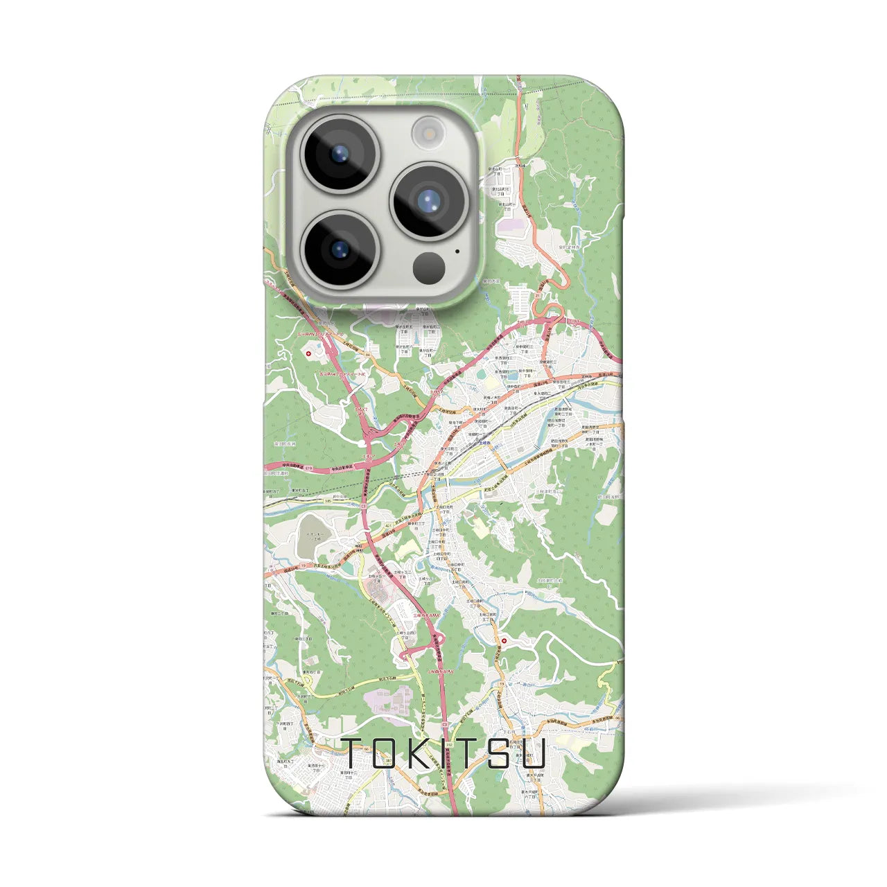 【土岐津】地図柄iPhoneケース（バックカバータイプ・ナチュラル）iPhone 15 Pro 用