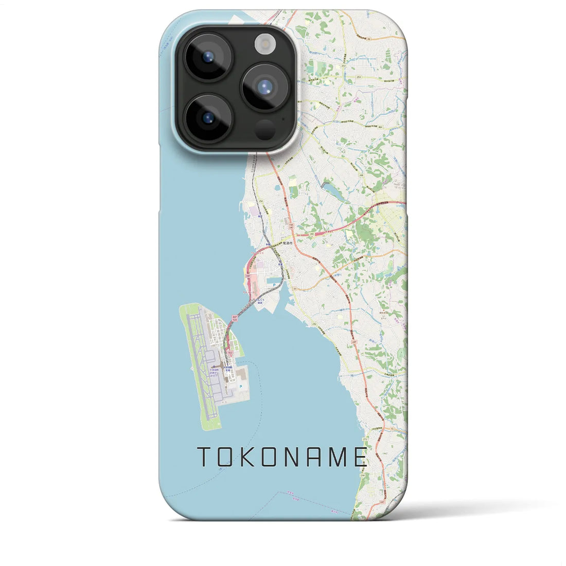 【常滑】地図柄iPhoneケース（バックカバータイプ・ナチュラル）iPhone 15 Pro Max 用
