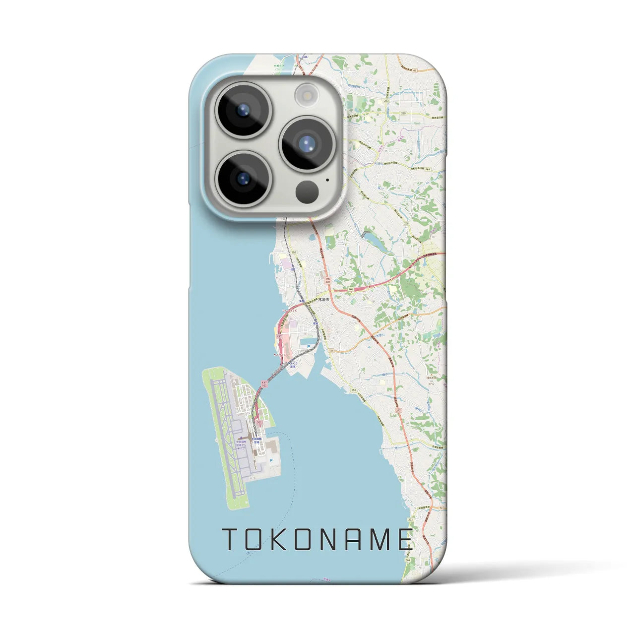 【常滑】地図柄iPhoneケース（バックカバータイプ・ナチュラル）iPhone 15 Pro 用