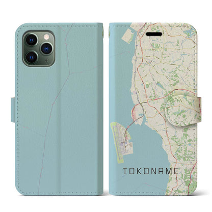 【常滑（愛知県）】地図柄iPhoneケース（手帳タイプ）ナチュラル・iPhone 11 Pro 用