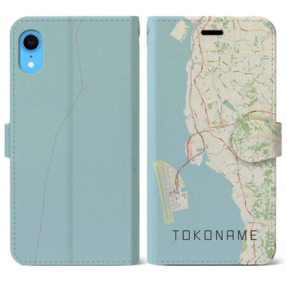 【常滑（愛知県）】地図柄iPhoneケース（手帳タイプ）ナチュラル・iPhone XR 用