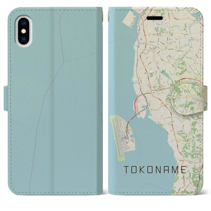 【常滑（愛知県）】地図柄iPhoneケース（手帳タイプ）ナチュラル・iPhone XS Max 用