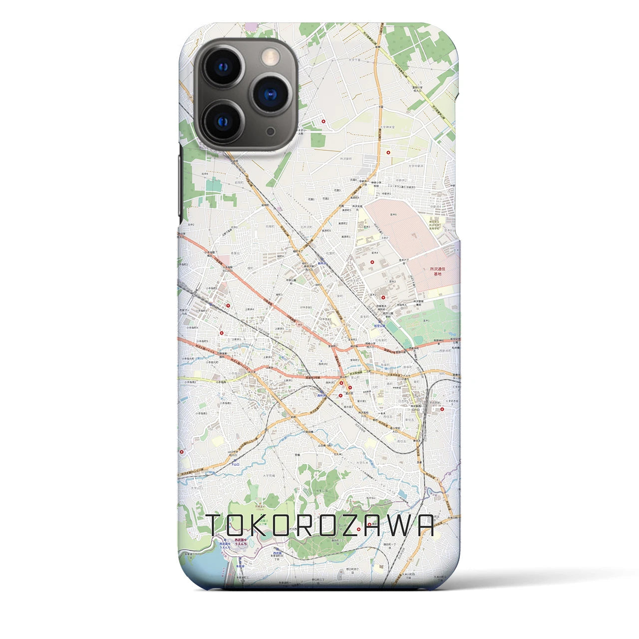 【所沢2】地図柄iPhoneケース（バックカバータイプ・ナチュラル）iPhone 11 Pro Max 用