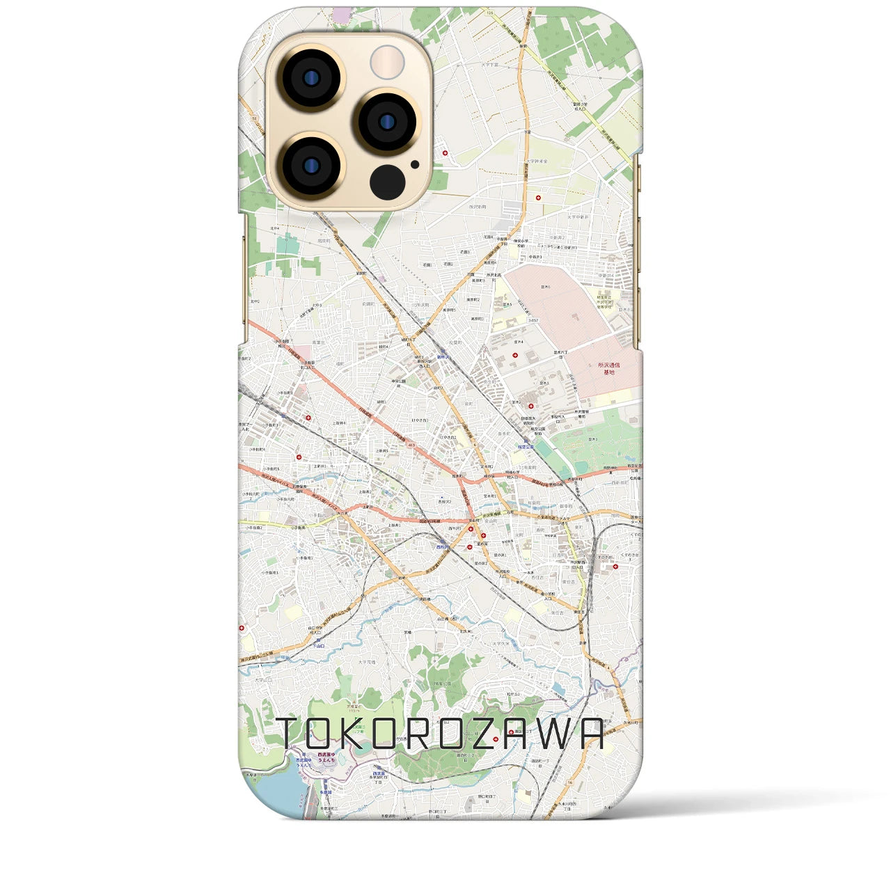 【所沢2】地図柄iPhoneケース（バックカバータイプ・ナチュラル）iPhone 12 Pro Max 用