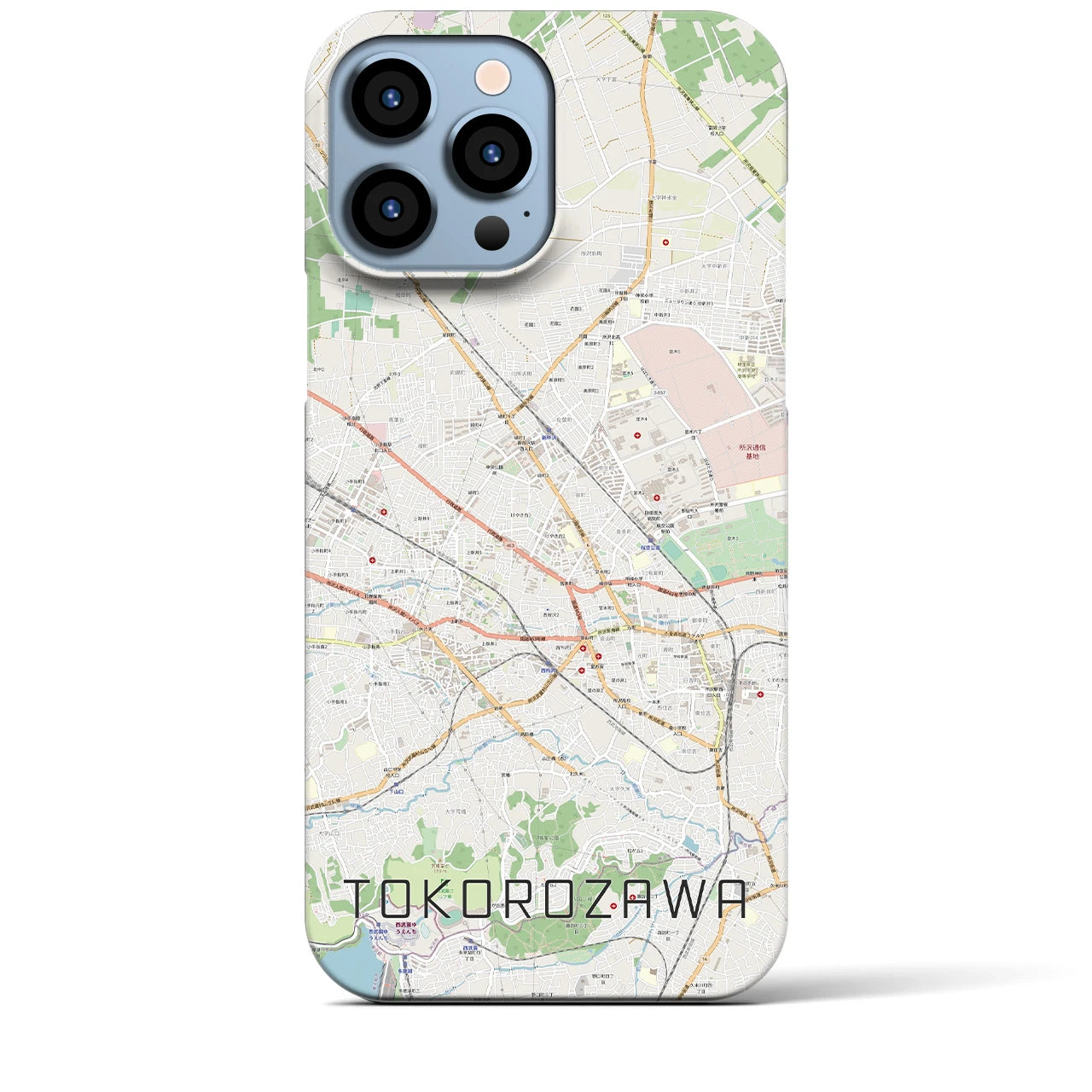 【所沢2】地図柄iPhoneケース（バックカバータイプ・ナチュラル）iPhone 13 Pro Max 用