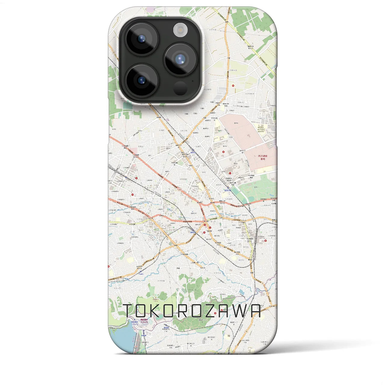 【所沢2】地図柄iPhoneケース（バックカバータイプ・ナチュラル）iPhone 15 Pro Max 用