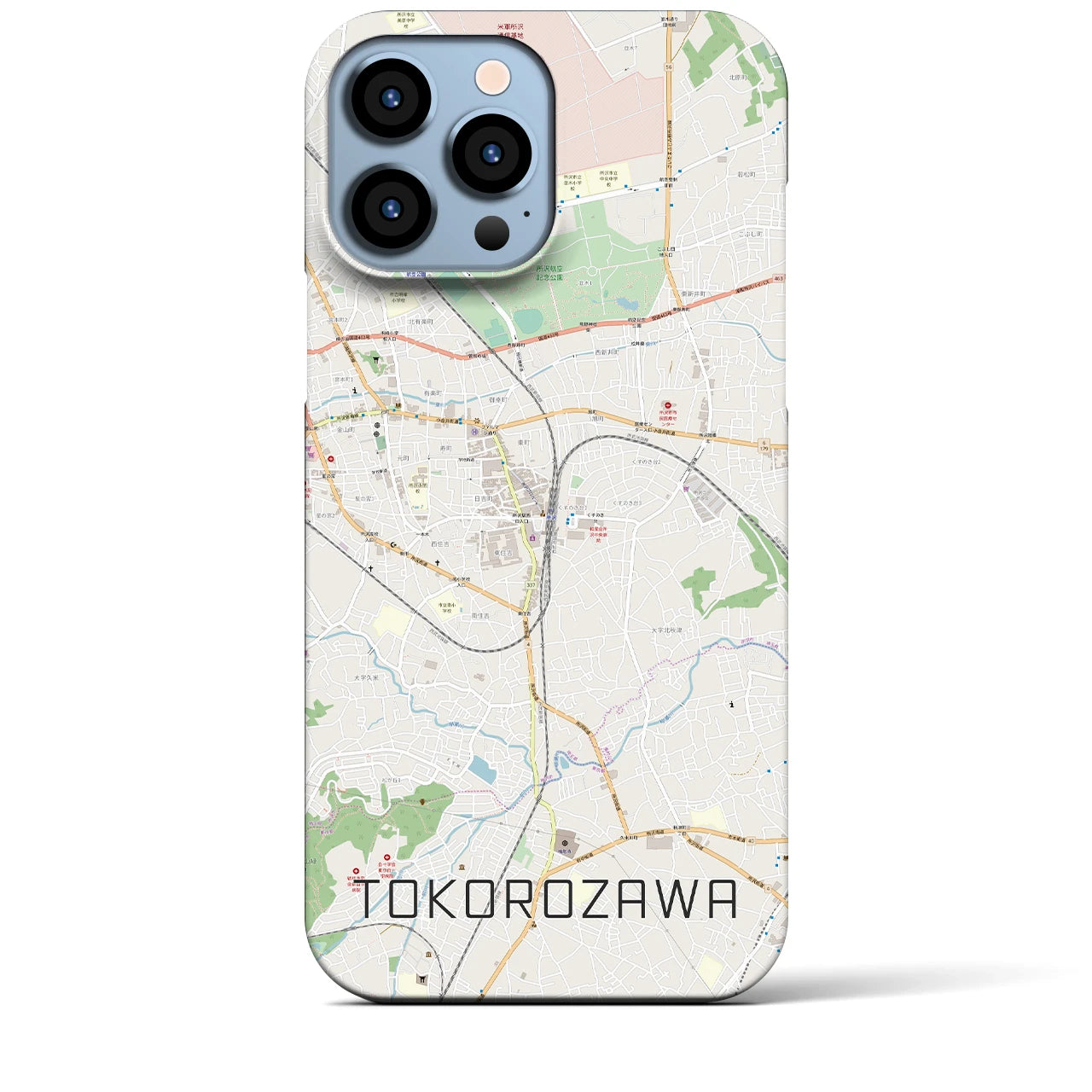 【所沢】地図柄iPhoneケース（バックカバータイプ・ナチュラル）iPhone 13 Pro Max 用
