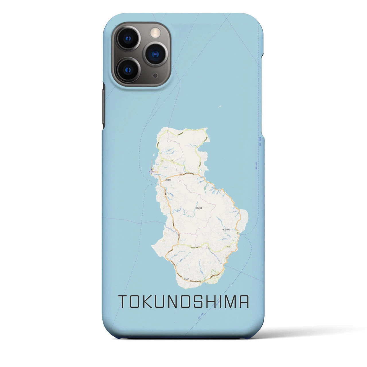 【徳之島】地図柄iPhoneケース（バックカバータイプ・ナチュラル）iPhone 11 Pro Max 用