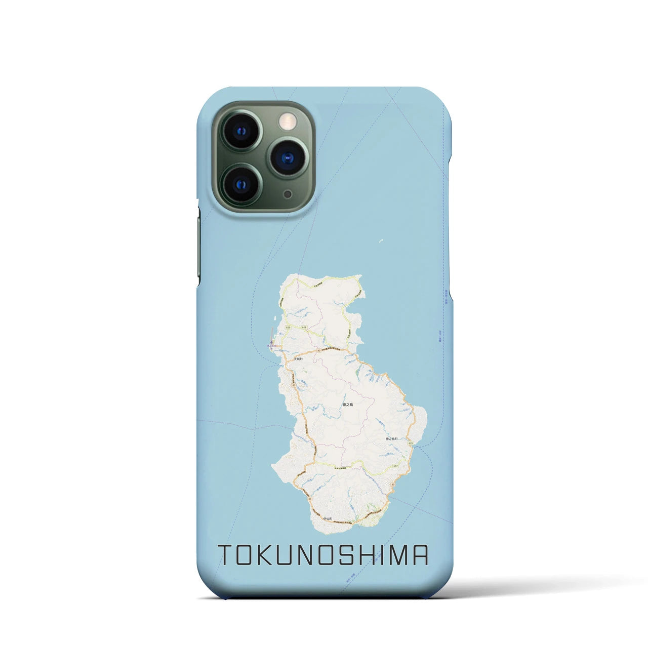 【徳之島】地図柄iPhoneケース（バックカバータイプ・ナチュラル）iPhone 11 Pro 用