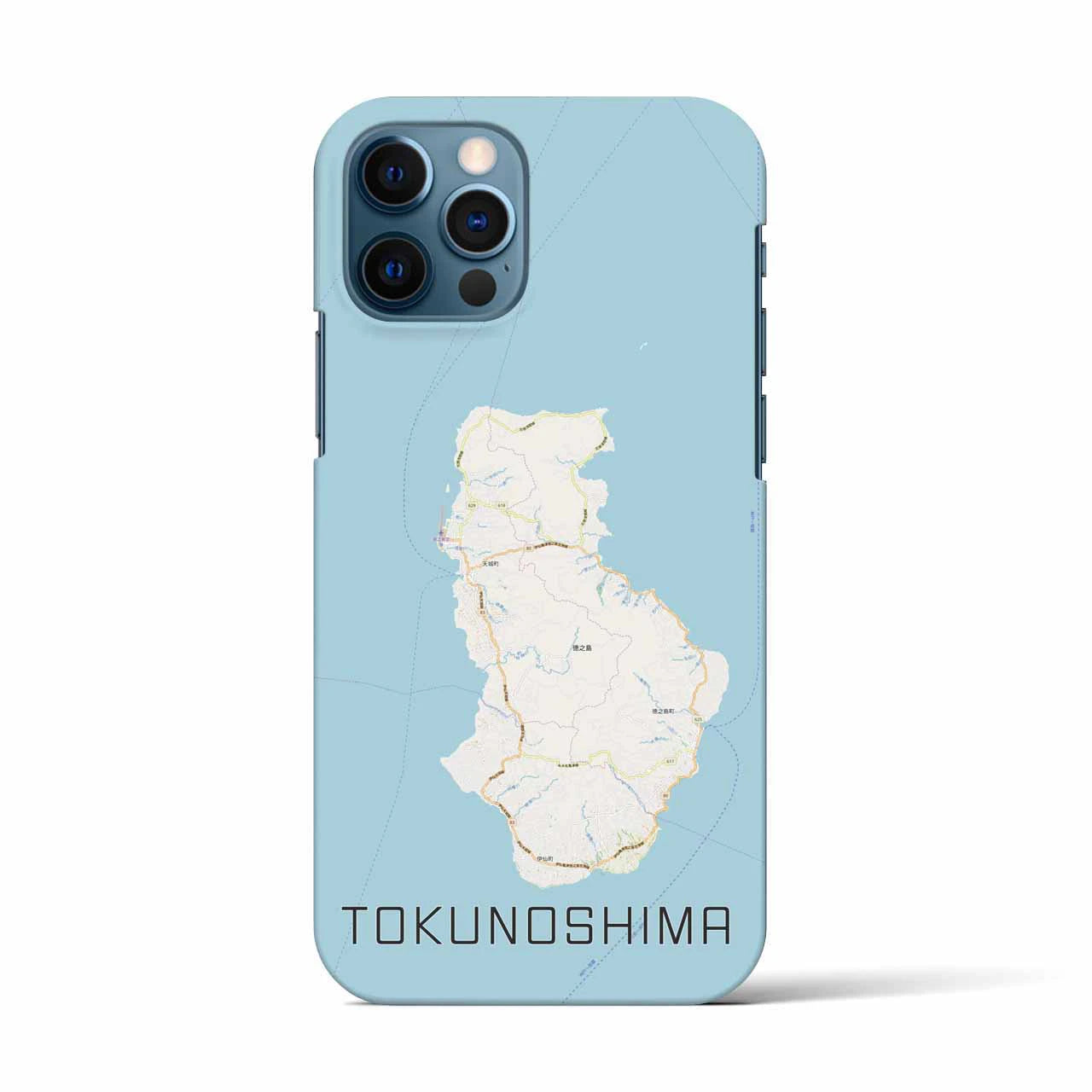 【徳之島】地図柄iPhoneケース（バックカバータイプ・ナチュラル）iPhone 12 / 12 Pro 用