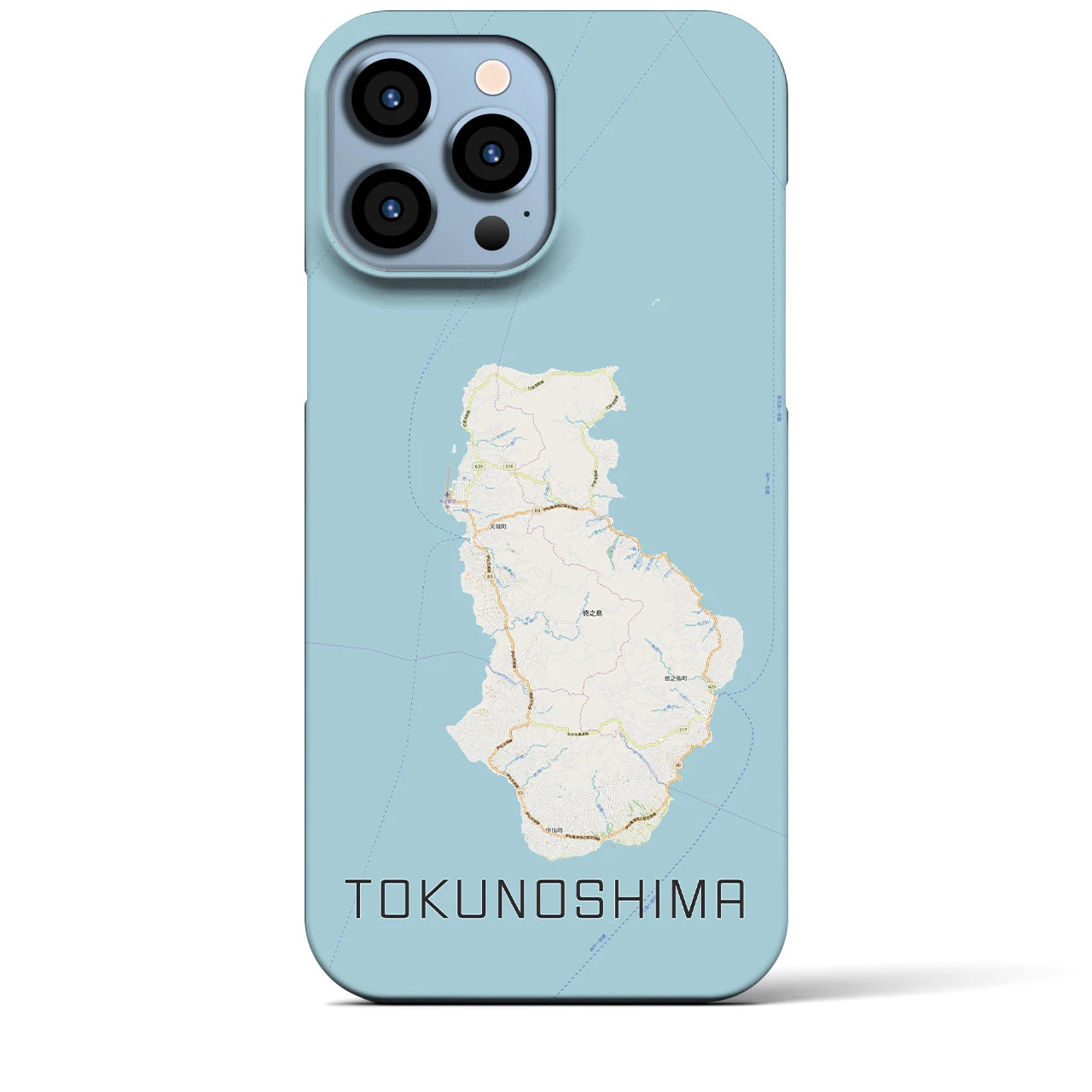 【徳之島】地図柄iPhoneケース（バックカバータイプ・ナチュラル）iPhone 13 Pro Max 用