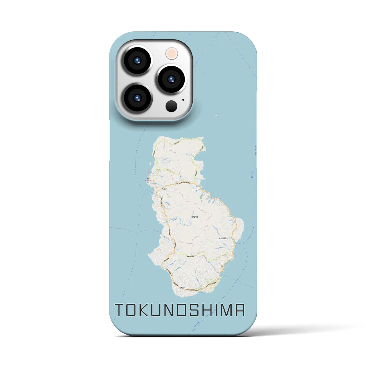【徳之島】地図柄iPhoneケース（バックカバータイプ・ナチュラル）iPhone 13 Pro 用