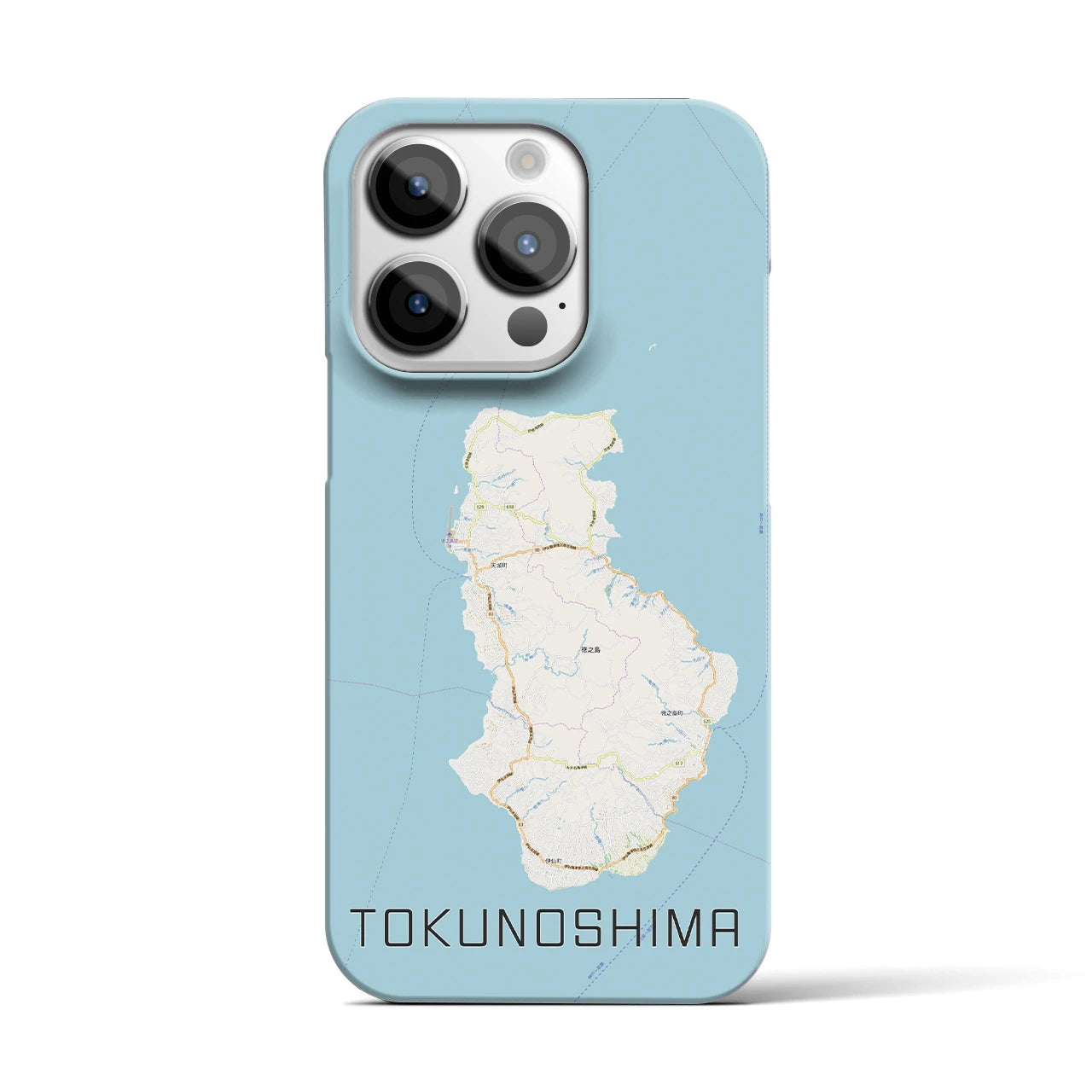 【徳之島】地図柄iPhoneケース（バックカバータイプ・ナチュラル）iPhone 14 Pro 用