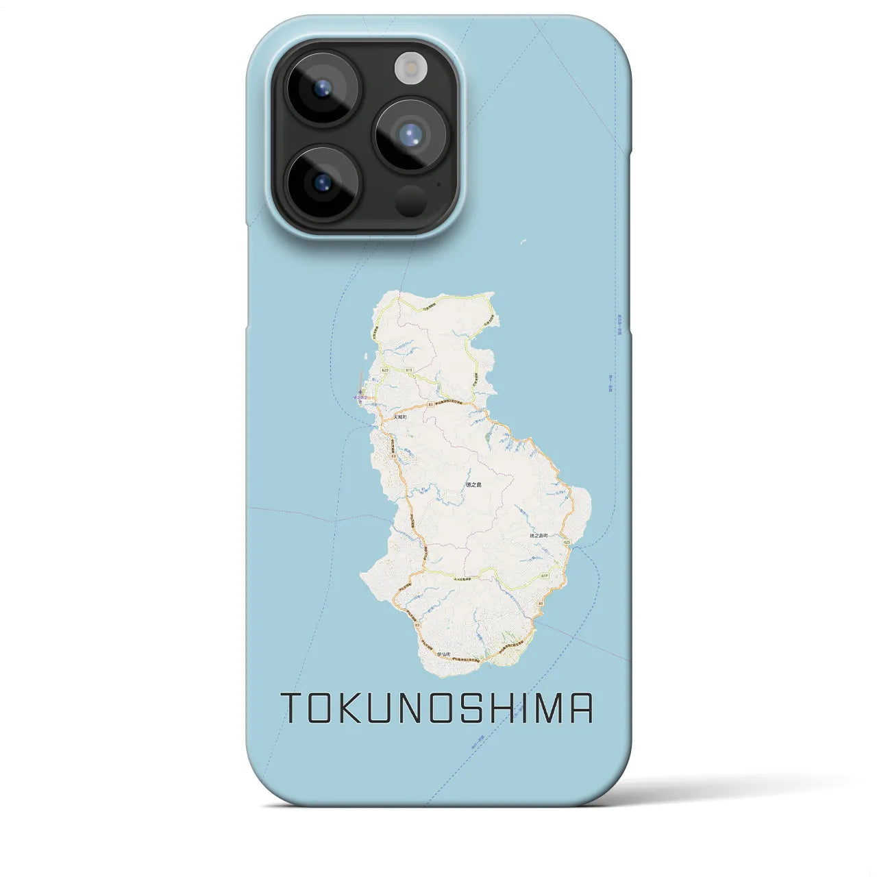 【徳之島】地図柄iPhoneケース（バックカバータイプ・ナチュラル）iPhone 15 Pro Max 用