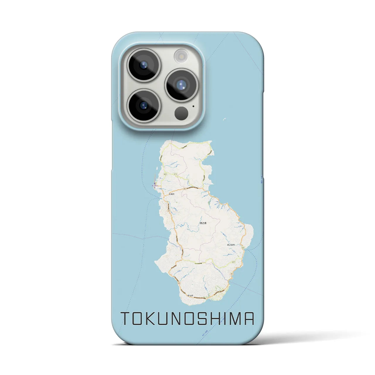 【徳之島】地図柄iPhoneケース（バックカバータイプ・ナチュラル）iPhone 15 Pro 用