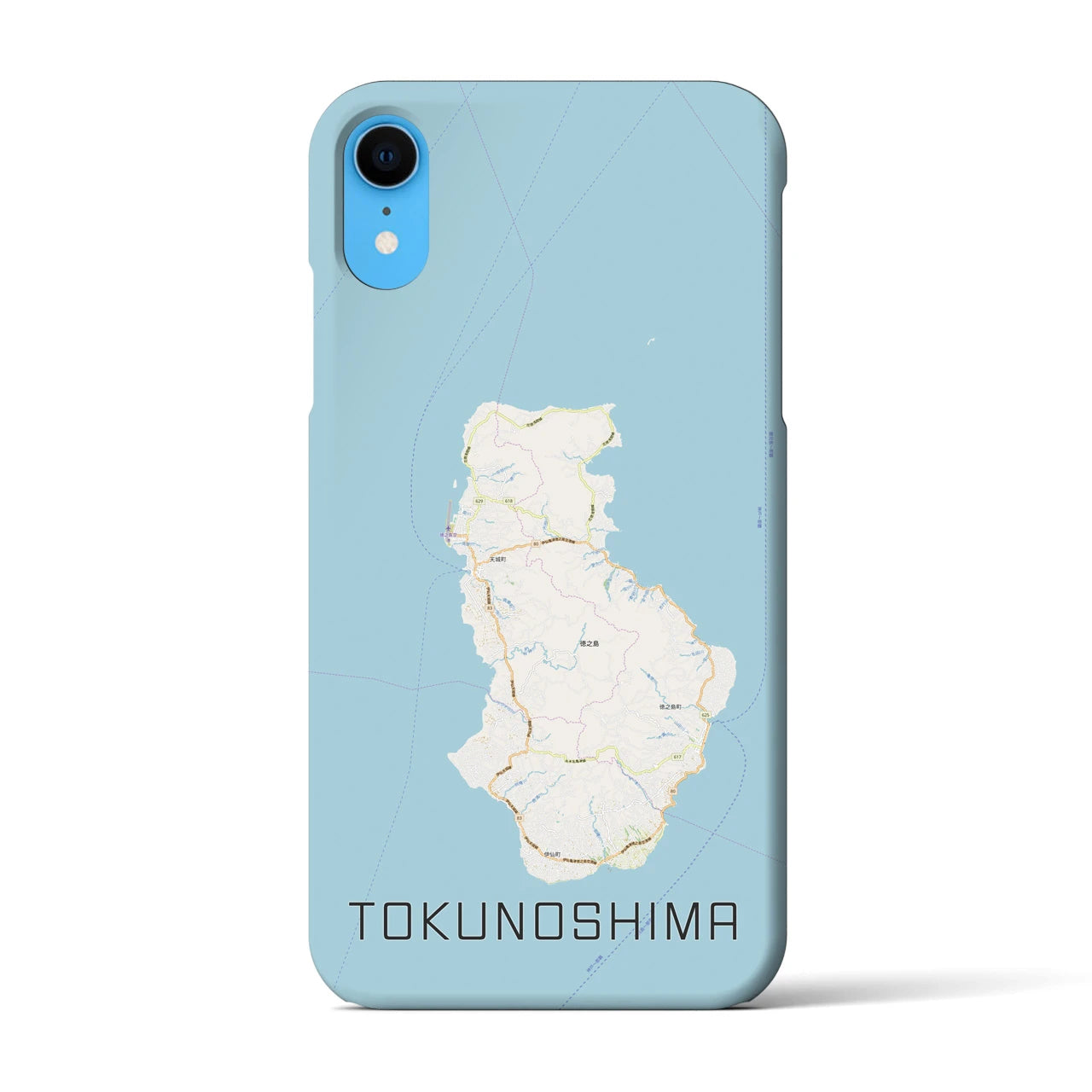 【徳之島】地図柄iPhoneケース（バックカバータイプ・ナチュラル）iPhone XR 用