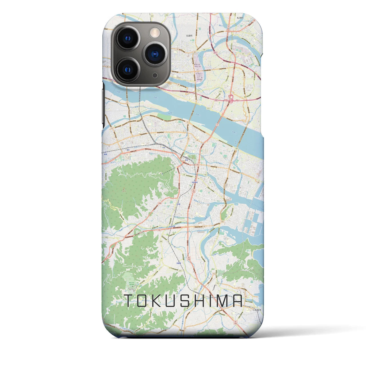 【徳島】地図柄iPhoneケース（バックカバータイプ・ナチュラル）iPhone 11 Pro Max 用