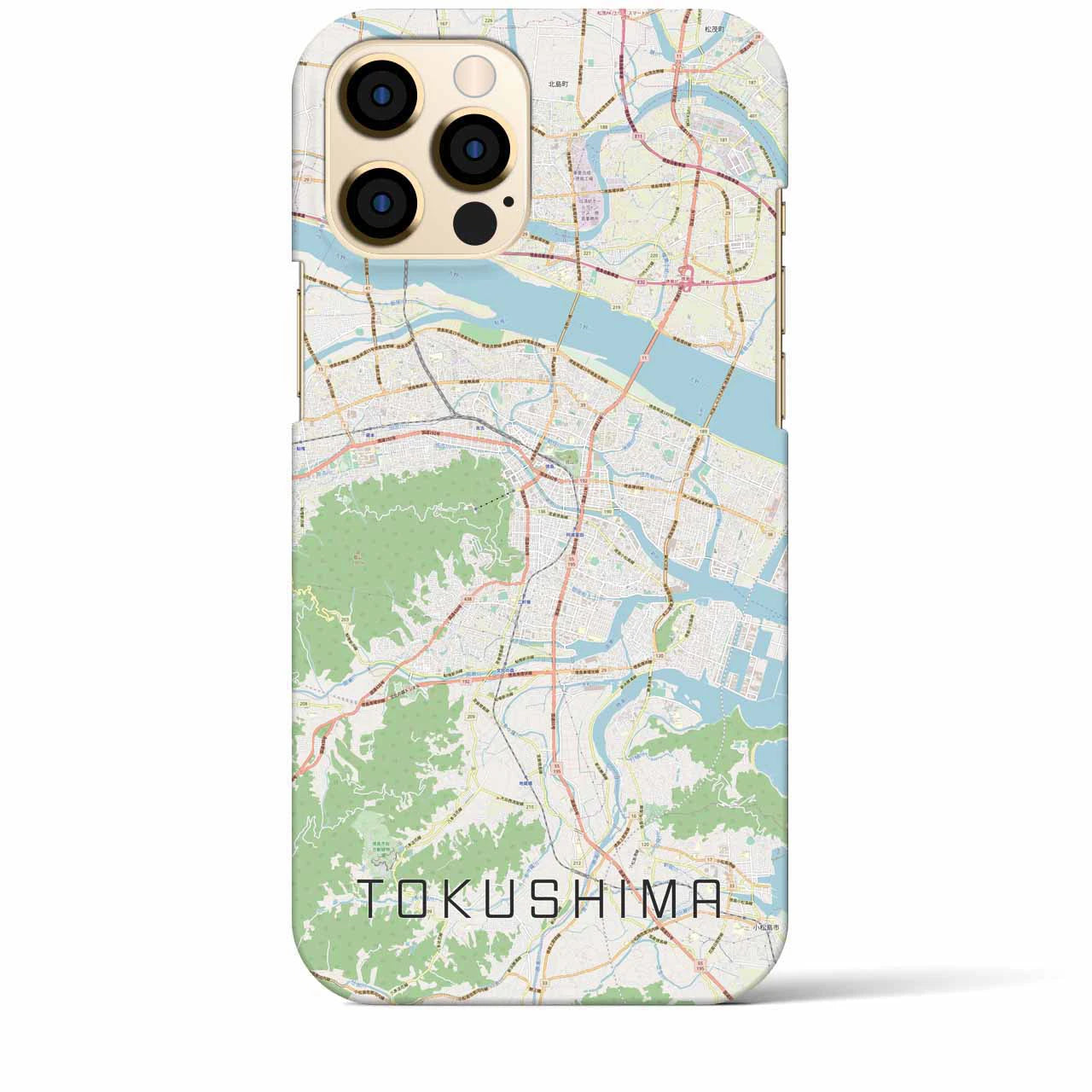 【徳島】地図柄iPhoneケース（バックカバータイプ・ナチュラル）iPhone 12 Pro Max 用