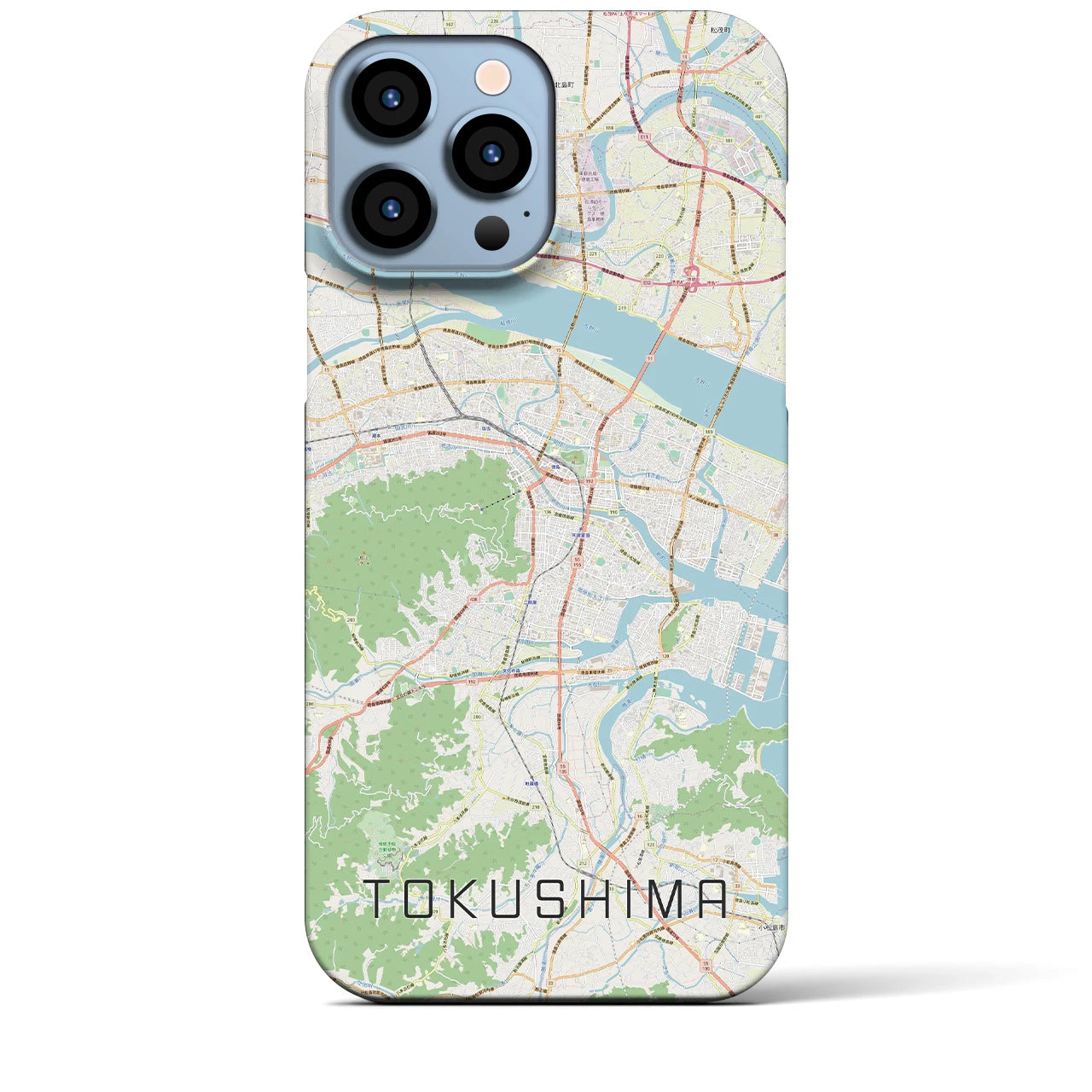 【徳島】地図柄iPhoneケース（バックカバータイプ・ナチュラル）iPhone 13 Pro Max 用
