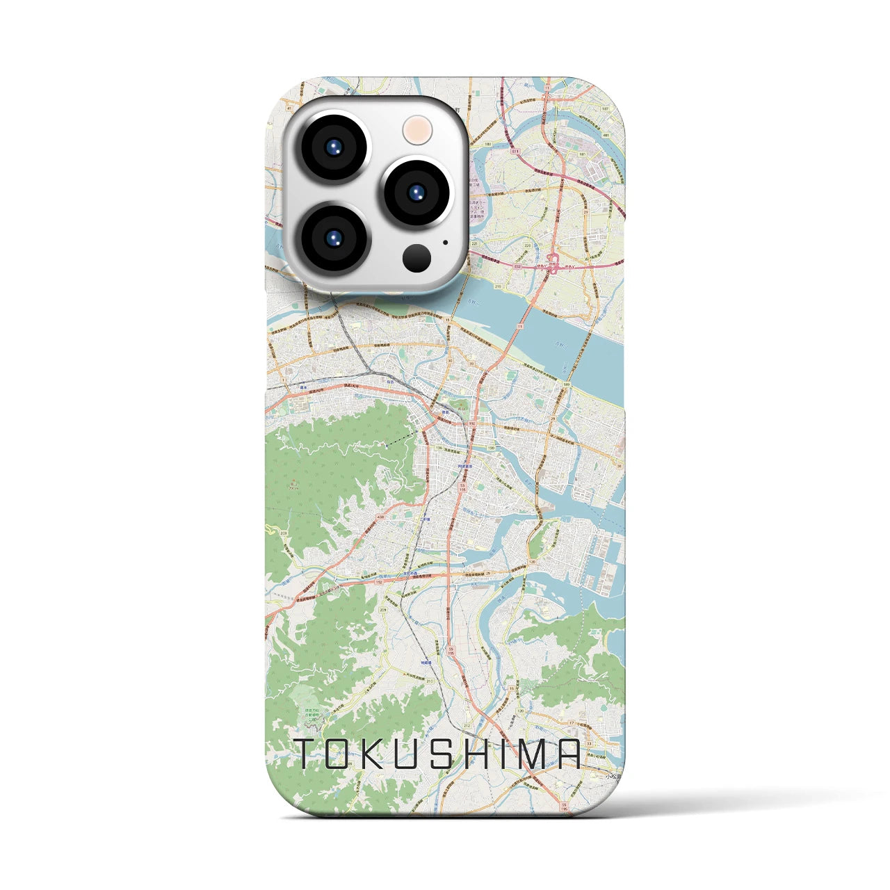 【徳島】地図柄iPhoneケース（バックカバータイプ・ナチュラル）iPhone 13 Pro 用