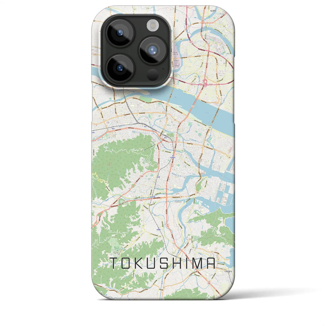 【徳島】地図柄iPhoneケース（バックカバータイプ・ナチュラル）iPhone 15 Pro Max 用