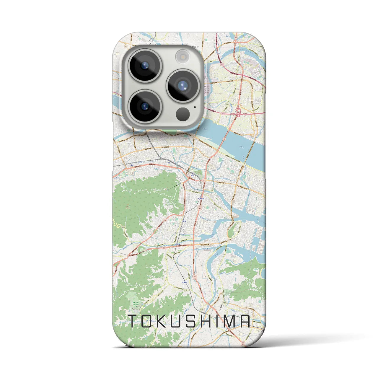 【徳島】地図柄iPhoneケース（バックカバータイプ・ナチュラル）iPhone 15 Pro 用