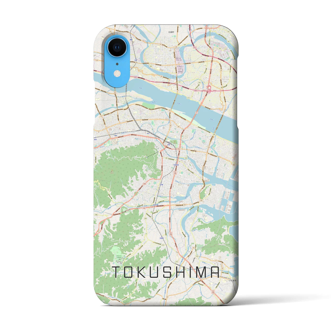 【徳島】地図柄iPhoneケース（バックカバータイプ・ナチュラル）iPhone XR 用
